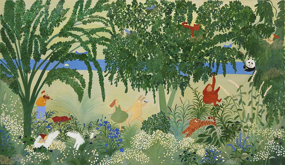 문경, 동화의숲, 193.9x112cm, 캔버스에 아크릴, 과슈, 2024.jpg