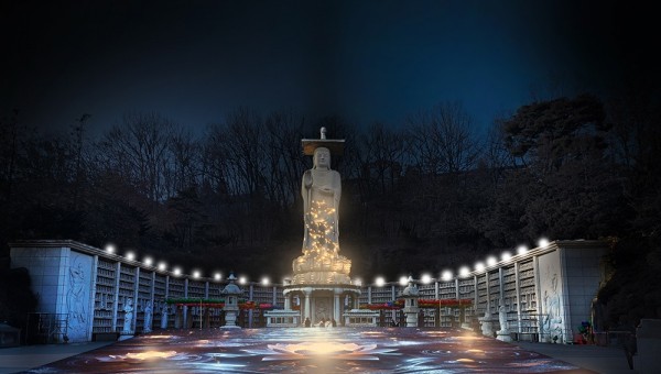 마인드디자인이 4월 1일부터 6일까지 서울 봉은사 미륵광장에서 미디어아트 프로젝트 ‘Blooming Peace 평화의 꽃, 마음의 빛’을 진행한다2.jpg