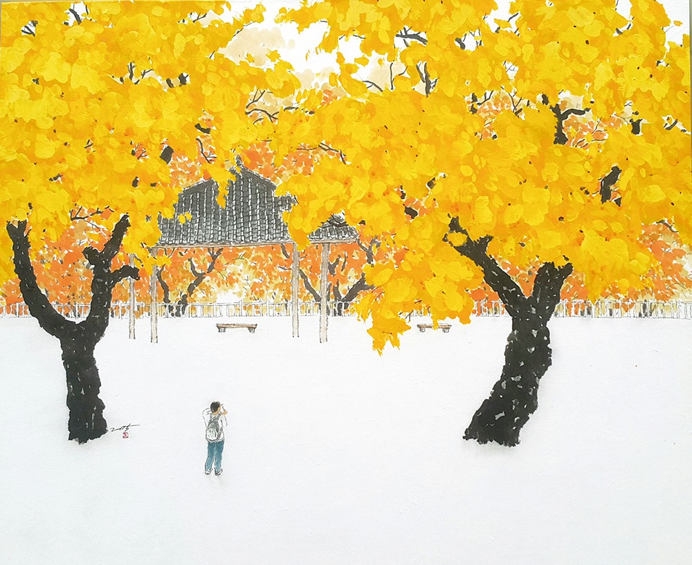 해운대 문탠로드 소경, 한지에 먹+채색, 72.7x60.6cm-1000.jpg