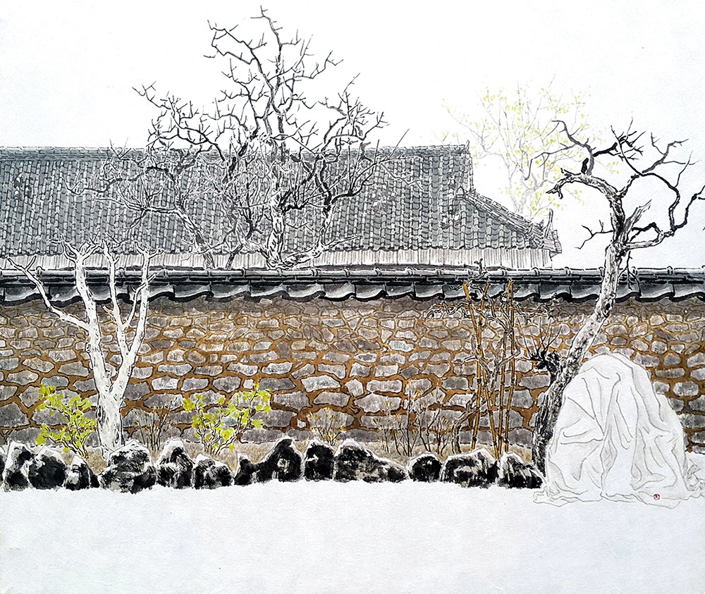 이른봄, 한지에 먹+채색, 72.7x60.6cm-1000.jpg