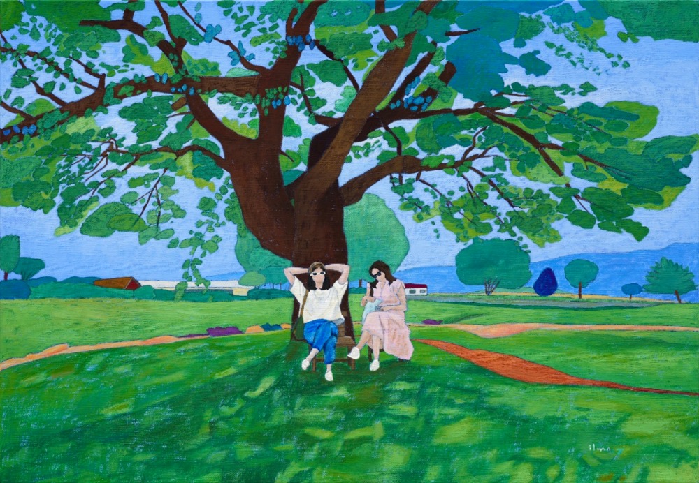 푸른 날, 55 X 37.8cm, Opaque color on canvas, 2024.jpg