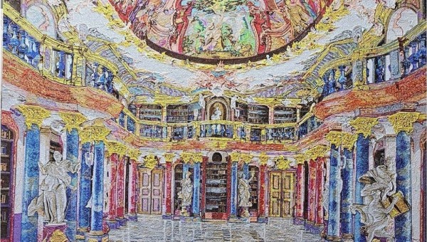비블링겐수도원도서관Wibingen Abbey Library, 2023, Mixed media on canvas. 194x130cm-2.jpg
